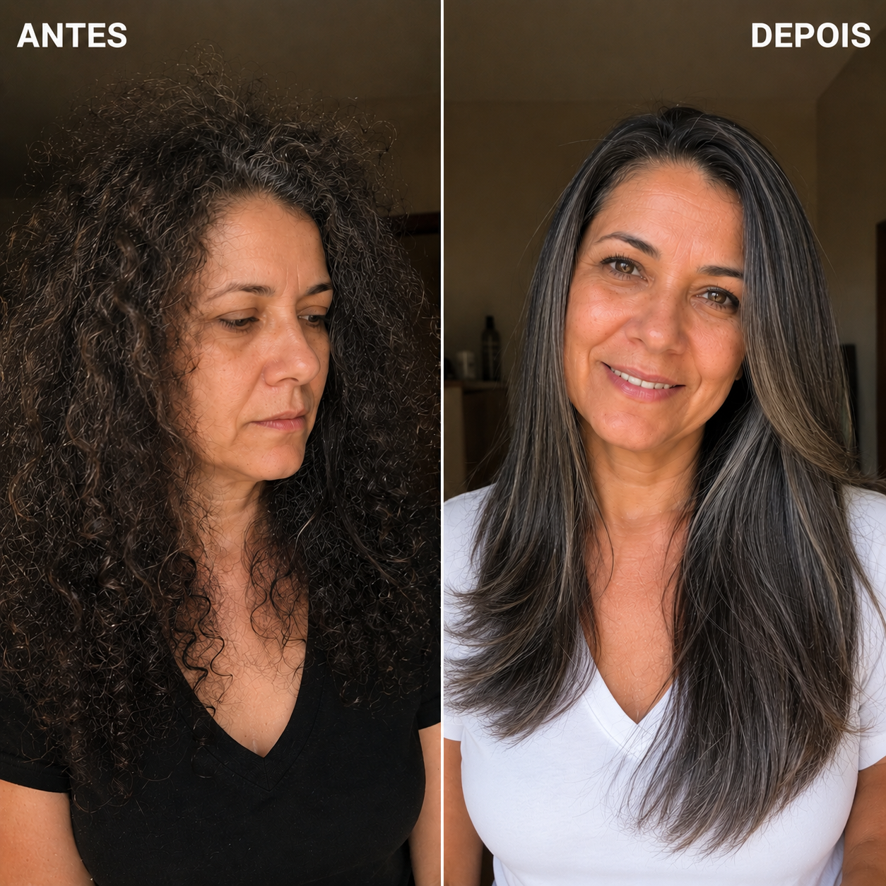 Resultado da cliente Lurdes De Brito com cabelo alisado